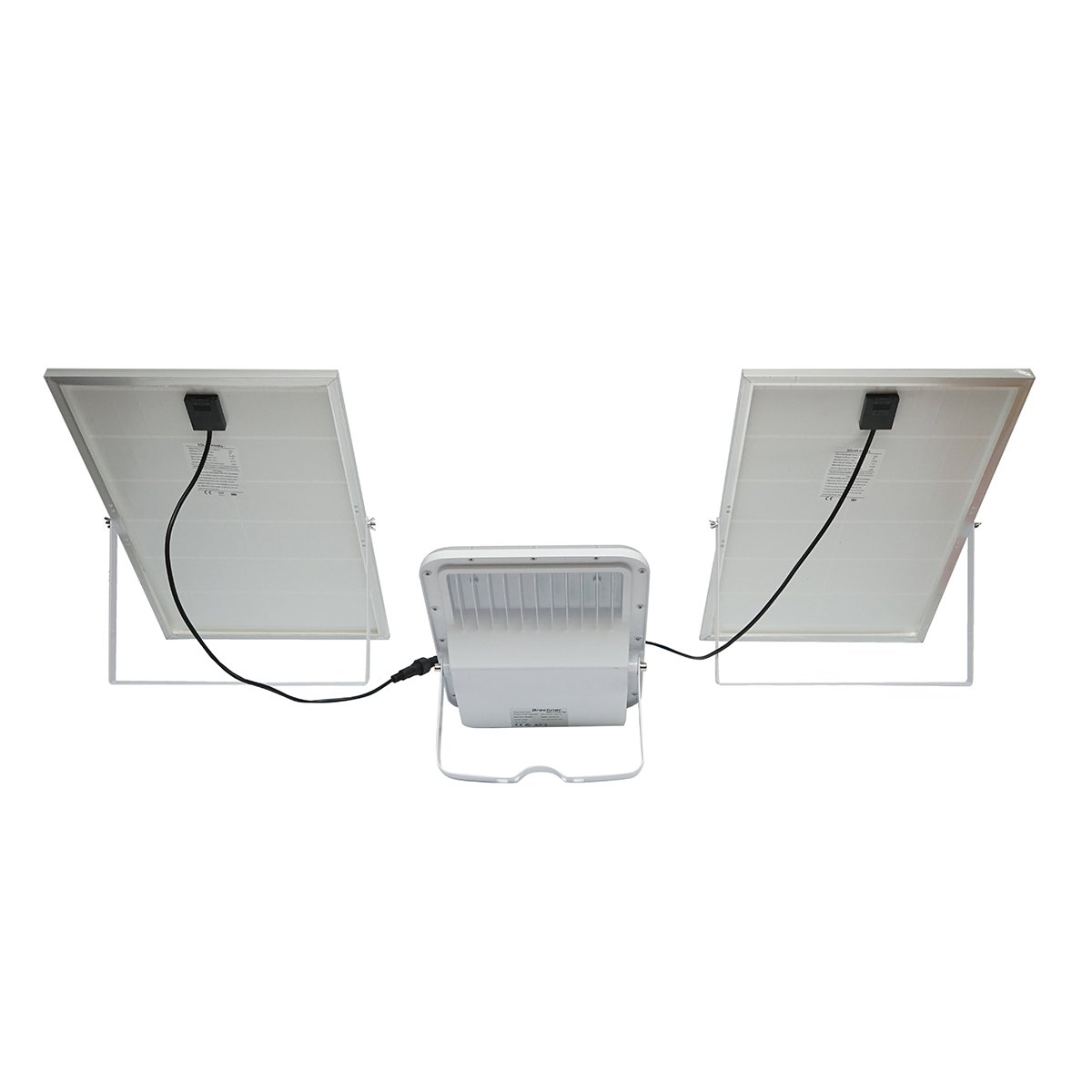 Lampa LED cu panouri solare 50W proiector 150W telecomanda, baterie 3,2V/40Ah Breckner Germany